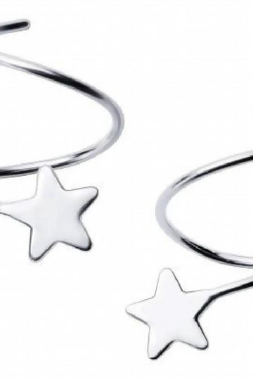 Stylacity Sterling Silver Star Twist Earrings Stylacity